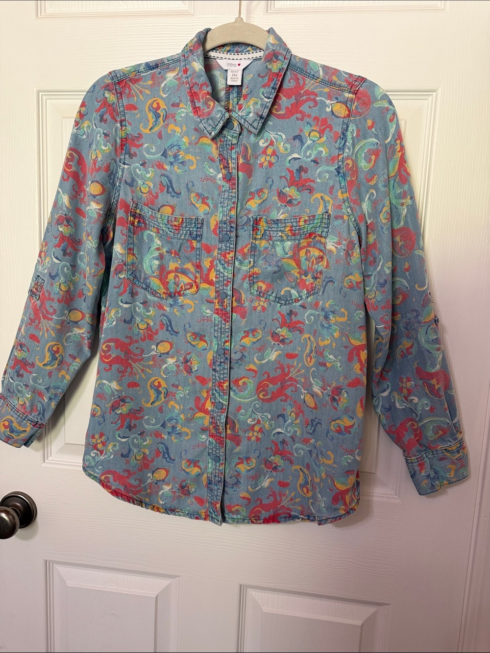 Intro Blue Patterned Button-Down Shirt